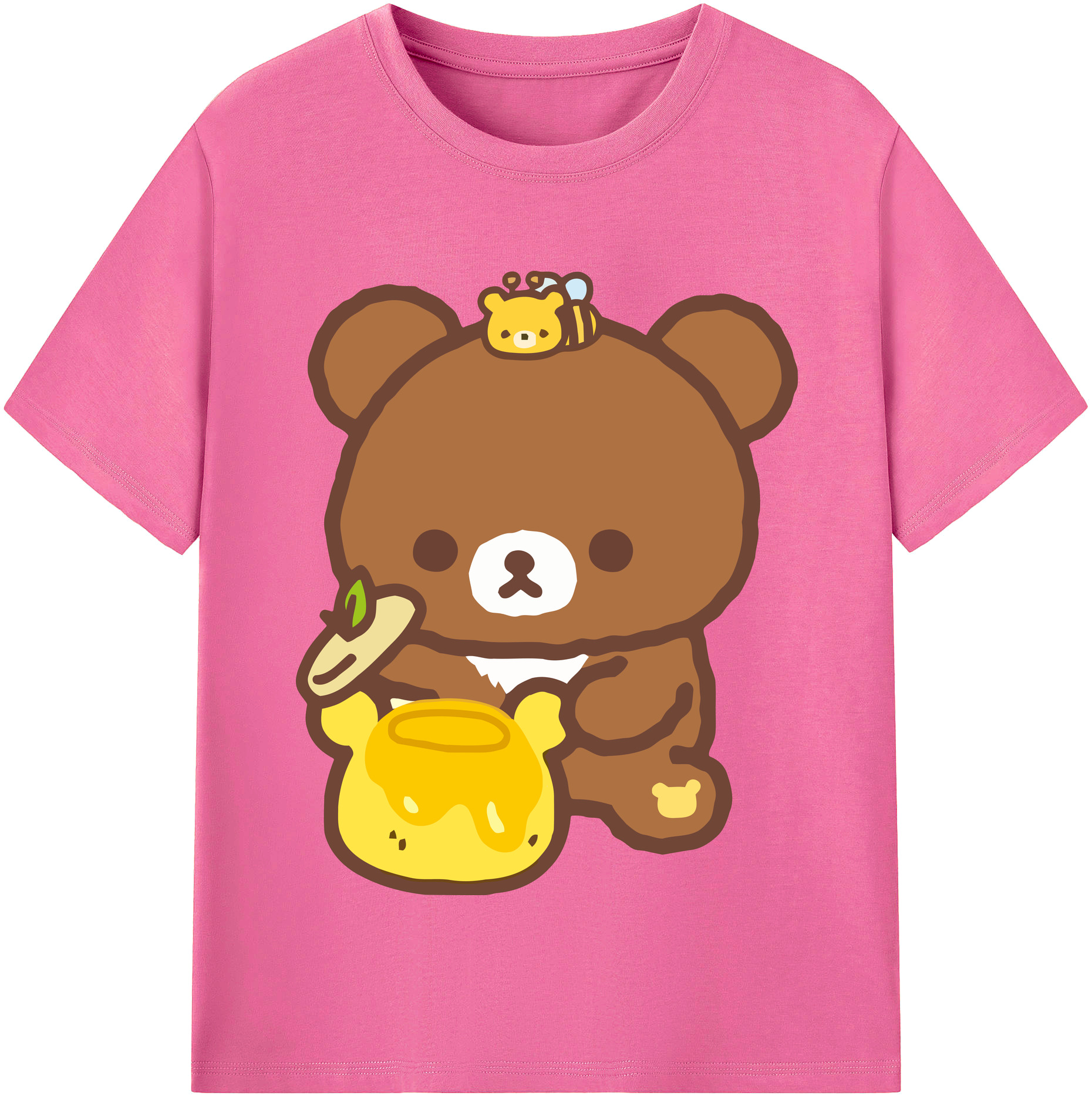 （画像用） リラックマ リラックマ キイロイトリ Rilakkuma Korilakkuma Kiiroitori レディースカジュアルプリントTシャツ（綿100％）